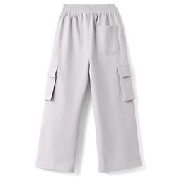 Pine Kids Cotton Knit Full Length Solid Track Pant With Pockets - Grey