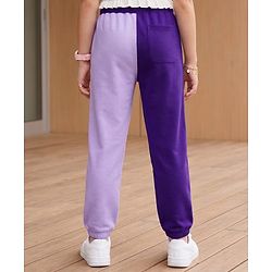 Pine Kids Cotton Knit Full Length Text & Girl Printed Lounge Pant - Violet