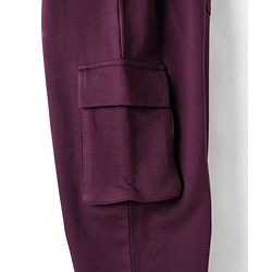 Pine Kids Cotton Knit Full Length Solid Track Pant With Cargo Pockets - Plum