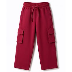 Pine Kids Knit Full Length Lounge Pant With Cargo Pockets - Red