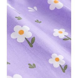 Pine Kids Cotton Lycra Knit Full Length Leggings with Floral Print - Lavender