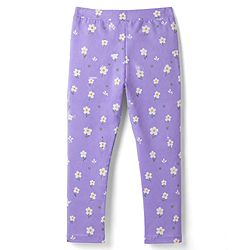 Pine Kids Cotton Lycra Knit Full Length Leggings with Floral Print - Lavender