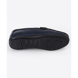 Pine Kids Solid Colour Formal & Party Wear Loafers with Metal Applique - Blue