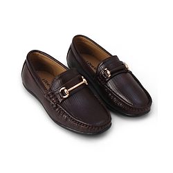 Pine Kids Slip On Formal & Party Wear With Applique - Brown