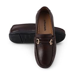 Pine Kids Slip On Formal & Party Wear With Applique - Brown