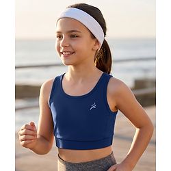 Pine Active Lycra Knit Sleeveless Super Stretch Sports Bra - Navy Blue