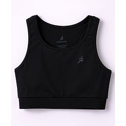 Pine Active Lycra Knit Sleeveless Super Stretch Extra Soft Sports Bra - Black