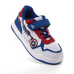 Pine Kids Marvel Velcro Closure Casual Shoes With Captain America Print - White & Red