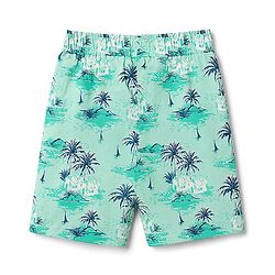 Pine Kids Cotton Knit Half Sleeves T-Shirt & Shorts Set with Tropical Theme Print - Teal Blue