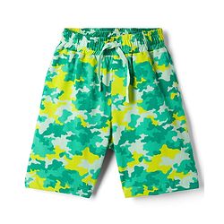 Pine Kids Cotton Knit Half Sleeves Camouflage Printed T-Shirt & Shorts Night Suit - Green