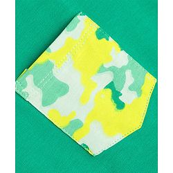 Pine Kids Cotton Knit Half Sleeves Camouflage Printed T-Shirt & Shorts Night Suit - Green