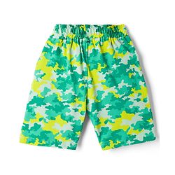 Pine Kids Cotton Knit Half Sleeves Camouflage Printed T-Shirt & Shorts Night Suit - Green