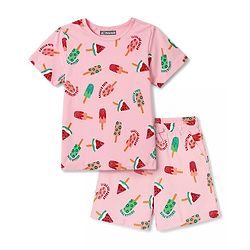 Pine Kids Cotton Knit Half Sleeves Co-Ords T-Shirt & Shorts Night Suit Icecream Print - Pink