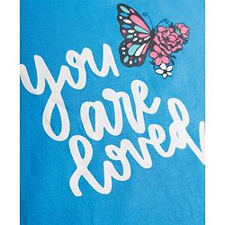 Pine Kids Cotton Knit Half Sleeves Butterfly Printed T-Shirt & Pyjama Night Suit - Blue