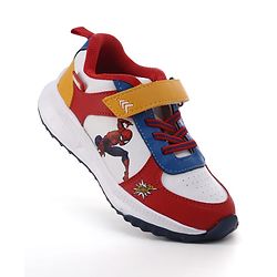 Pine Kids Marvel Velcro Closure Sneakers With Spider Man Print - Red & White