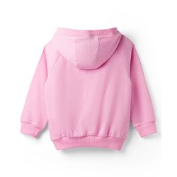 Pine Kids Looper Knit Full Raglan Sleeves Text Printed Hooded Winter Wear Sweat Jacket  & Lounge Pant Set - Pink