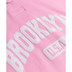 Pine Kids Looper Knit Full Raglan Sleeves Text Printed Hooded Winter Wear Sweat Jacket  & Lounge Pant Set - Pink