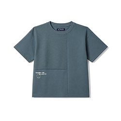 Pine Kids Looper Knit Half Sleeves Solid T-Shirt & Shorts Set - Charcoal Grey