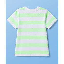 Pine Kids Cotton Knit T-Shirts Striped Round Neck Half Sleeves White 4-5 Years