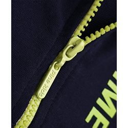 Pine Kids Cotton Knit Sweatshirt with Full Sleeves and Slogan Print - Navy Blue
