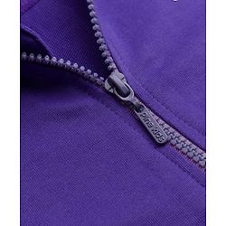 Pine Kids 100% Cotton Knit Full Sleeves Star Sequinned Hooded Sweatjacket - Purple