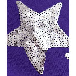Pine Kids 100% Cotton Knit Full Sleeves Star Sequinned Hooded Sweatjacket - Purple