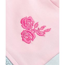 Pine Kids Cotton Knit Sweatshirts with Full Sleeves and Floral Embroidery - Pink & Sea Green