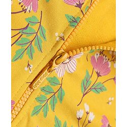 Pine Kids Cotton Knit Sweatshirt with Full Sleeves and Floral Print in Yellow for 4-5 Years