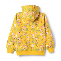Pine Kids Cotton Knit Sweatshirt with Full Sleeves and Floral Print in Yellow for 4-5 Years