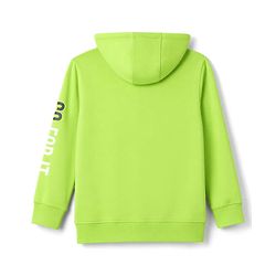 Pine Kids 100% Cotton Knit Full Sleeves Text Printed Hooded Sweatjacket With Kangaroo Pockets - Lime Green