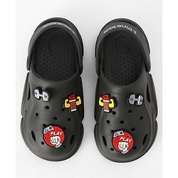 Pine Kids Backstrap Closure Clogs With Applique - Dark Green