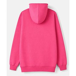 Pine Kids Cotton Knit Hooded Sweatshirt with Full Sleeves and Hearts Print - Pink