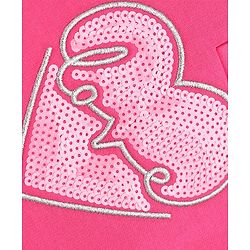 Pine Kids Cotton Knit Hooded Sweatshirt with Full Sleeves and Hearts Print - Pink