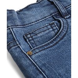Pine Kids Denim Woven Full Length Jeans With Cargo Pockets - Navy blue