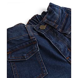 Pine Kids Denim Woven Full Length Washed Flared Jeans - Navy Blue