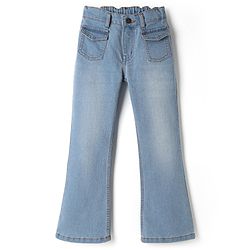 Pine Kids Denim Woven Full Length Washed Flared Jeans - Navy Blue