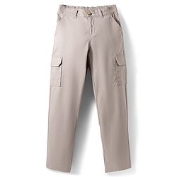 Pine Kids Cotton Elastane Woven Full Length Solid Trouser - Beige