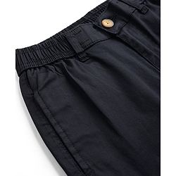 Pine Kids Cotton Elastane Woven Full Length Solid Color Trousers with Cargo Pockets  - Black