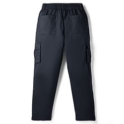 Pine Kids Cotton Elastane Woven Full Length Solid Color Trousers with Cargo Pockets  - Black
