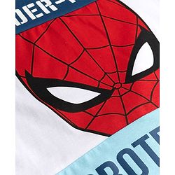 Pine Kids Marvel Single Jersey Knit Half Sleeves T-Shirt & Shorts With Spider-Man Graphic - Blue