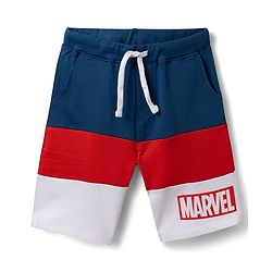 Pine Kids Marvel Single Jersey Knit Half Sleeves T-Shirt and Shorts with Marvel Graphics-  White & Navy