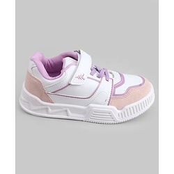 Pine Kids Casual Shoes with Velcro Closure - White & PInk