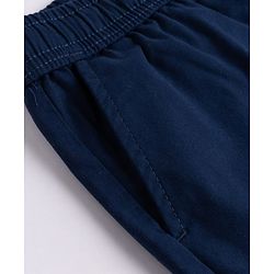 Pine Kids Cotton Elastane Woven Full Length Pants With Pocket - Navy Blue