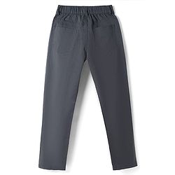 Pine Kids Cotton Elastane Woven Full Length Solid Color Trousers - Grey
