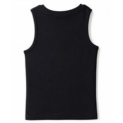 Pine Active Cotton Lycra Knit  Sleeveless Ribbed Tank Top - Black