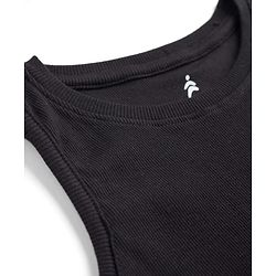 Pine Active Cotton Lycra Knit  Sleeveless Ribbed Tank Top - Black