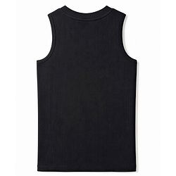 Pine Active Lycra Knit Ribbed Sleeveless  Solid Color Tank Top - Black