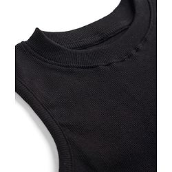 Pine Active Lycra Knit Ribbed Sleeveless  Solid Color Tank Top - Black