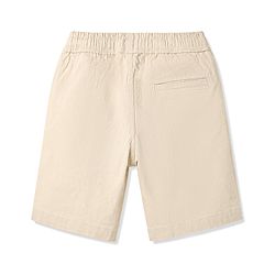 Pine Kids Cotton Elastane Woven Above Knee Length Solid Shorts - Beige