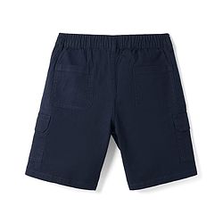 Pine Kids Cotton Elastane Woven Above Knee Length Solid Shorts - Navy Blue